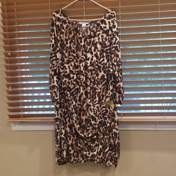NWOT Beautiful Leopard Side Buckle Dress - Picture 2 of 6